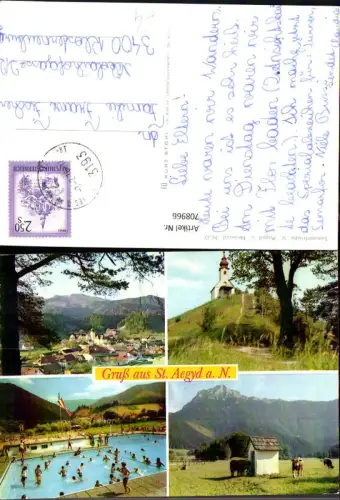 708966 Mehrbild AK St Aegyd am Neuwalde Freibad Kirchlein Dorfansicht