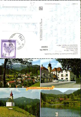 708968 Mehrbild AK St Aegyd am Neuwalde Ortsansicht Kirchlein Schwan