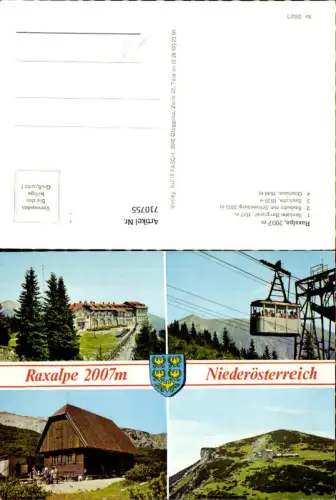 710755 Mehrbild AK Raxalpe Raxbahn Berghotel Seehütte Ottohaus Reichenau a. d. Rax