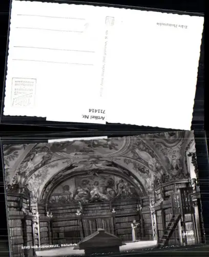 711414 Foto AK Stift Heiligenkreuz Bibliothek Mönch Abt Lesen