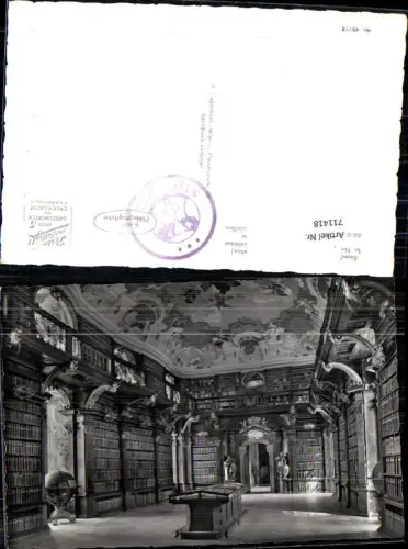 711418 Foto AK Melk a. d. Donau Wachau Benediktinerstift Bibliothek Globus