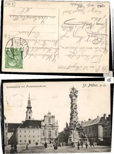 62480,St Pölten Rathausplatz Franziskanerkirche