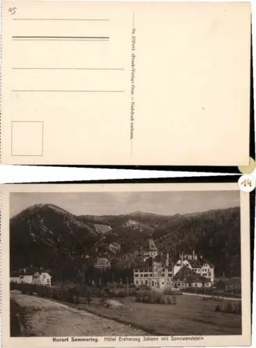 63618,Semmering Hotel Erzherzog b. Reichenau 1915