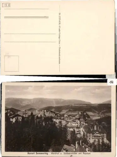 65300,Semmering Waldhof Südbahnhotel Raxalpe Reichenau