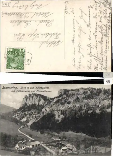 65309,Semmering Blick i. Adlitzgraben Polleroswand Krauseltunnel
