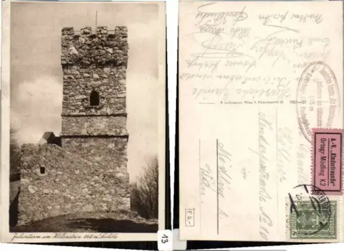 Julienturm am Höllenstein b. Hinterbrühl Baden Mödling RARE MARKE 65329,