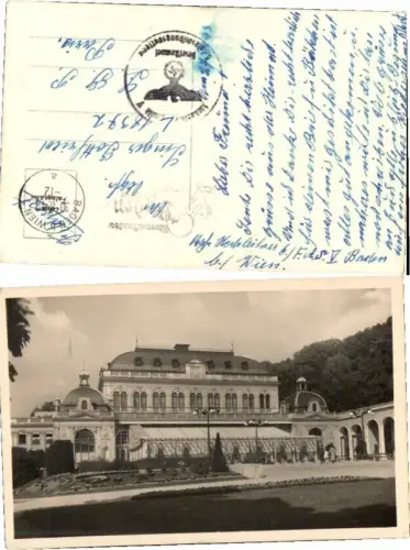 65898,FotoAK Baden b. Wien Blumenuhr im Park Feldpost 1943