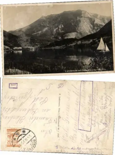 66997,Fotokarte Lunzersee Lunz am See Segelboot