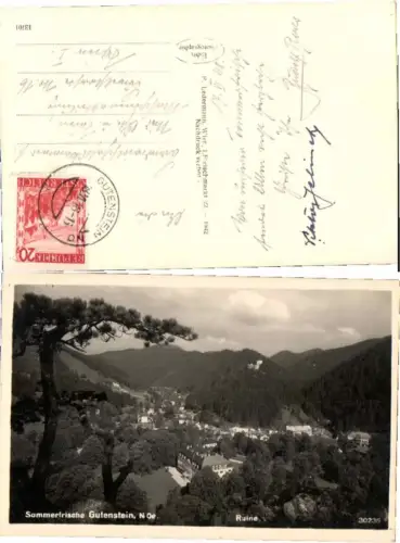 67122,Sommerfrische Gutenstein Ruine m. Ort 1942