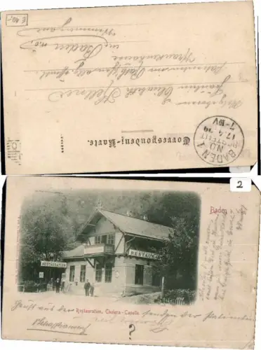 68564,Restauration Cholera Baden b. Wien 1899