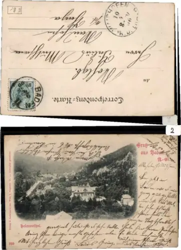 68568,Gruss aus Baden bei Wien Helenenthal Partie 1898