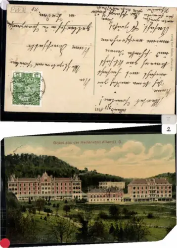 68595,Gruss aus Alland im Gebirge Heilanstalt 1910
