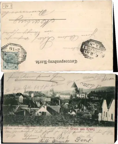 69593,Gruss aus Krems a.d. Donau um 1898