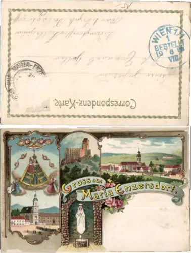 70119,Litho Gruß aus Maria Enzersdorf b. Wien 1898