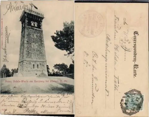 70145,Franz Josefs Warte Harzberg b. Vöslau Ledermann 829a