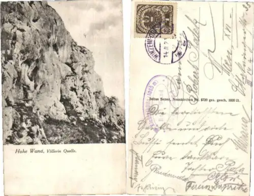 70263,Hohe Wand b. Stollhof Völlerin Quelle 1920