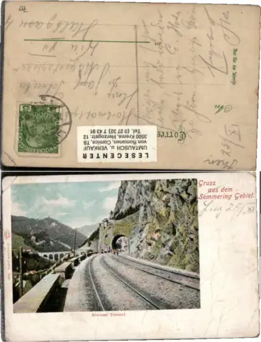 71595,Gruss aus d. Semmeringgebiet Semmering Krausel Tunnel