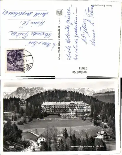 72031,Semmering Kurhaus Partie g. Rax