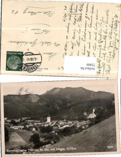 72409,Sommerfrische Türnitz m. Höger 1940