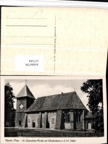 517184,Müden Örtze St. Laurentius-Kirche m. Glockenturm
