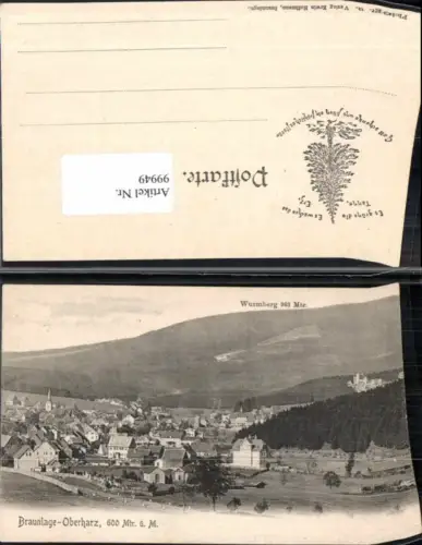 99949,Braunlage Oberharz m. Wurmberg 1905