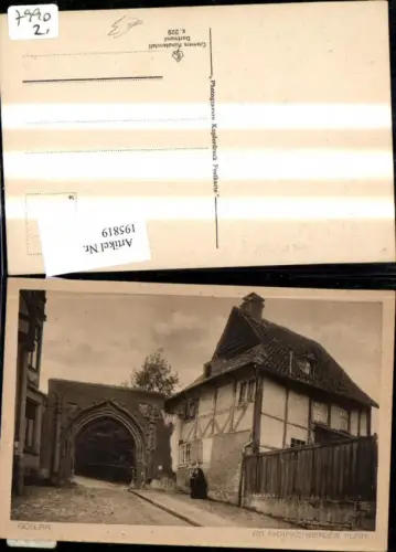 195819,Goslar Am Frankenberger Plan Strassenansicht Torbogen m. Alter Frau