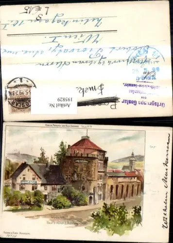 195829,Goslar Litho Pauls Hotel z. Achtermann Stempel Ortsgruppe Goslar d. Centralverb. z. Ak Sammler