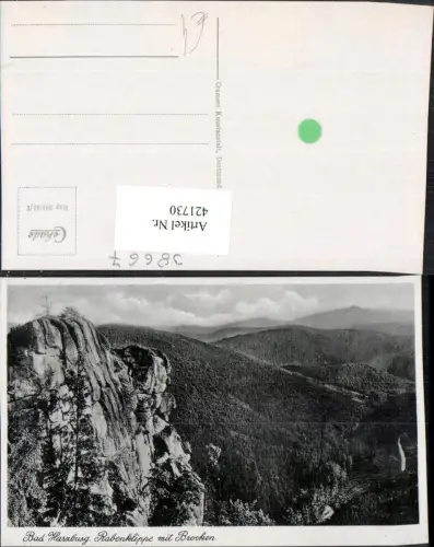 421730,Bad Harzburg Rabenklippe Felsen m. Brocken