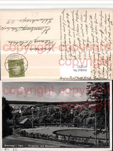 473232,Braunlage im Harz Kurgarten m. Musikpavillon