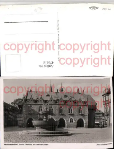 476915,Goslar am Harz Rathaus m. Marktbrunnen Brunnen