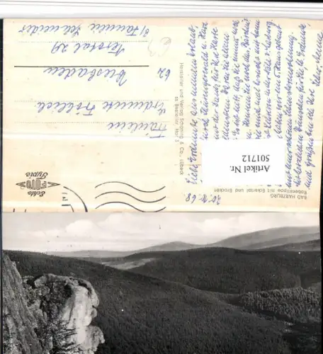 501712,Bad Harzburg Rabenklippe Klippe m. Eckertal u. Brocken