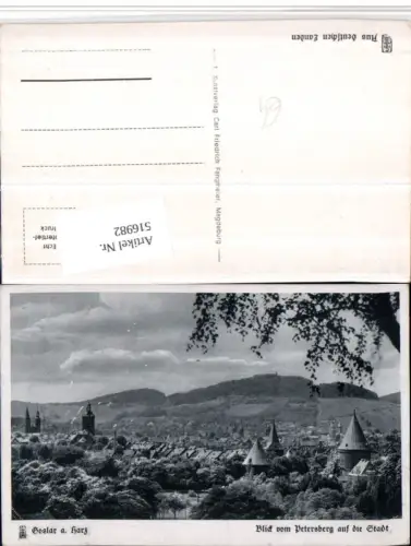 516982,Goslar am Harz Totale vom Petersberg