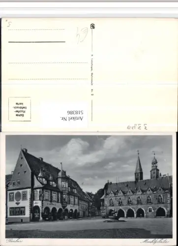 518386,Goslar Marktplatz Rathaus Erker Brunnen
