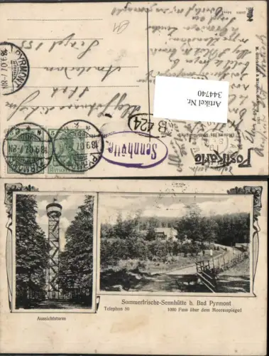344740,Sennhütte b. Bad Pyrmont Aussichtsturm Mehrbildkarte