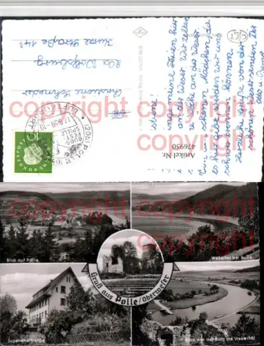476950,Polle an d. Oberweser Totale Jugendherberge Burg Mehrbildkarte