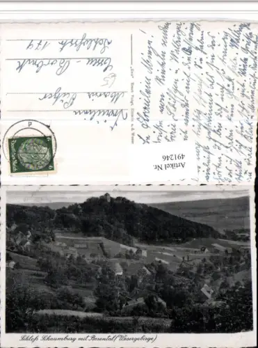 491246,Schloss Burg Schaumburg b. Rinteln m. Rosental im Wesergebirge