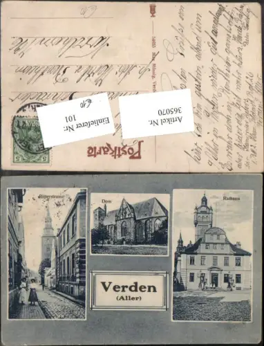 365070,Verden an d. Aller Rathaus Dom Kirche Ritterstraße Mehrbildkarte
