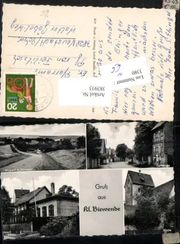 383933,Gruß aus Klein Biewende b. Remlingen Dorfstraße Schule Kirche Mehrbildkarte