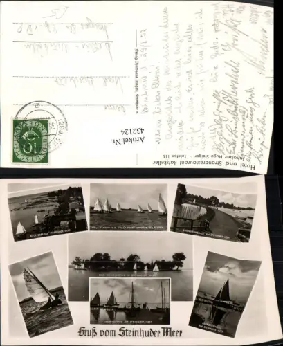 432124,Steinhuder Meer b. Wunstorf Segelboote Promenade Mehrbildkarte