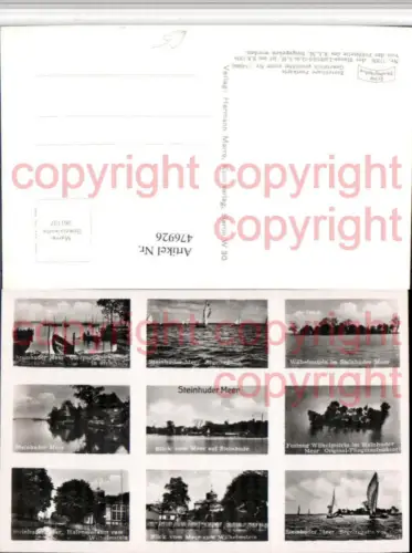 476926,Steinhuder Meer b. Hannover Festung Segelboote Mehrbildkarte