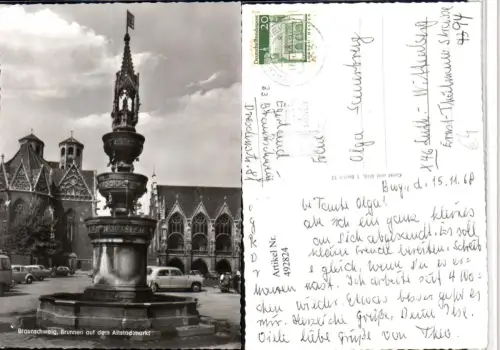 492824,Braunschweig Brunnen auf dem Altstadtmarkt Kirche