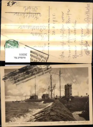 202031,Cuxhaven Nordseebad Die Alte Liebe b. Sturmflut