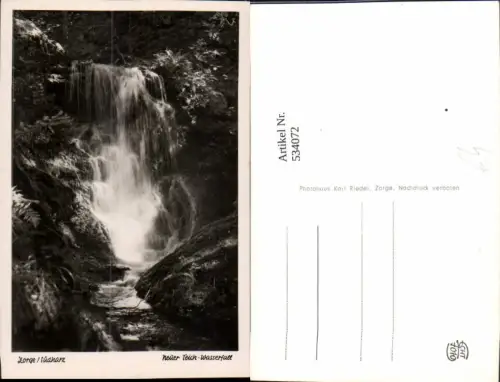 534072,Foto Ak Zorge Walkenried im Harz Südharz Neuer Teich-Wasserfall Wasserfall