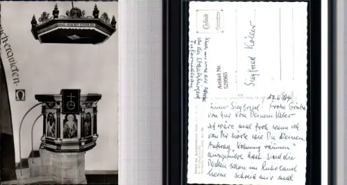 529965,Foto Ak Exter Autobahnkirche Kanzel Vlotho