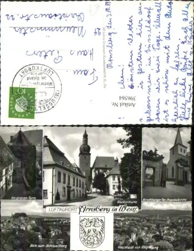 396564,Arnsberg Glockenturm Schlossberg Kirche Neustadt Totale Mehrbildkarte