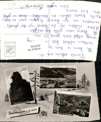 422978,Bruchhausen an d. Steinen b. Olsberg Totale Felsen Mehrbildkarte