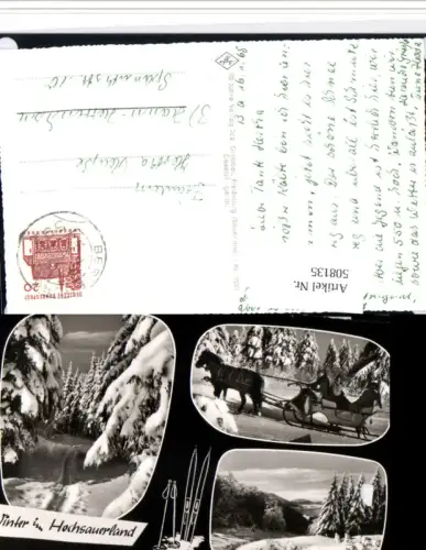 508135,Winter im Hochsauerland b. Winterberg Pferdeschlitten Mehrbildkarte