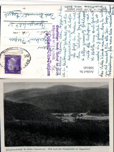 508143,Landschaft b. Brilon Blick nach der Pulvermühle Bahnpost Zug Hagen- Kassel