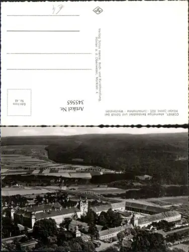 345565,Corvey Abtei u. Schloss b. Höxter Fliegeraufnahme