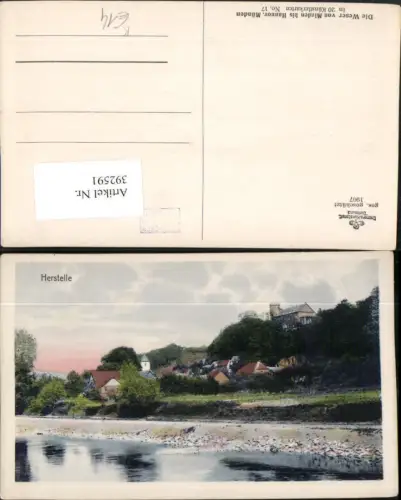 392591,Künstler AK Herstelle b. Beverungen Teilansicht